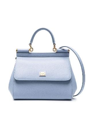Dolce & Gabbana - Blue Sicily Small Leather Top Handle Bag