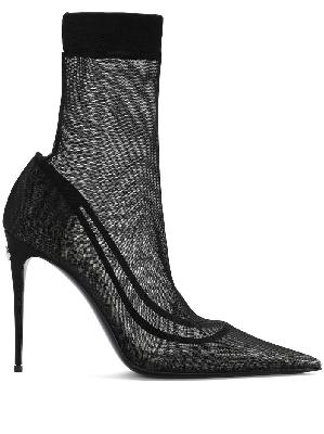 Dolce & Gabbana - Black Mesh Ankle Boots