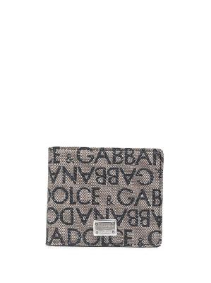 Dolce & Gabbana - Brown Logo Jacquard Bi-Fold Wallet