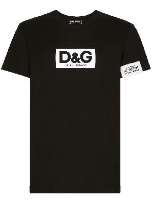 Dolce & Gabbana - Black Logo Print Cotton T-Shirt