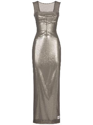 Dolce & Gabbana - Grey Metallic Sleeveless Dress