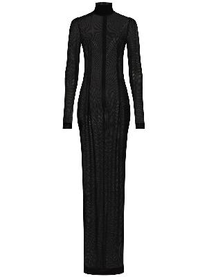 Dolce & Gabbana - Black High-Neck Sheer Maxi Dress