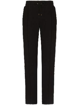 Dolce & Gabbana - Black Logo Print Side-Stripe Cotton Track Pants