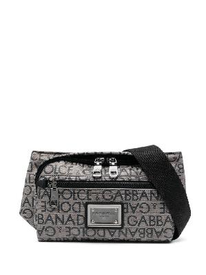 Dolce & Gabbana - Brown Logo-Print Belt Bag
