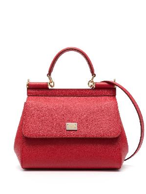 Dolce & Gabbana - Red Sicily Small Leather Top Handle Bag
