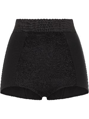 Dolce & Gabbana - Black Scalloped Waistband Shorts