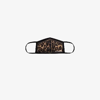 Dolce & Gabbana - Brown Leopard Print Face Mask
