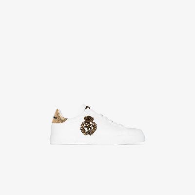 Dolce & Gabbana - Portofino Logo Crest Leather Sneakers