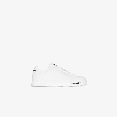 Dolce & Gabbana - White Portofino Leather Sneakers