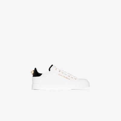 Dolce & Gabbana - White Classic Leather Low Top Sneakers