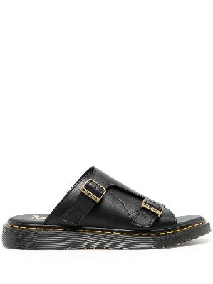 Dr. Martens - Black Leather Slip-On Sandals