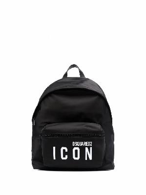 Dsquared2 - Black Icon Logo Print Backpack
