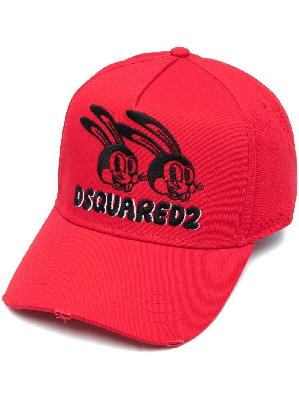 Dsquared2 - Red Embroidered Rabbit Cap