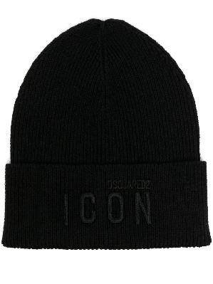 Dsquared2 - Black Icon Embroidered Beanie