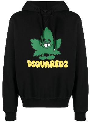 Dsquared2 - Black Logo Print Cotton Hoodie