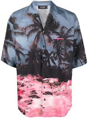 Dsquared2 - Blue Palm Tree Print Shirt
