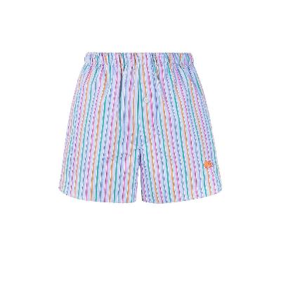 ETRO - Pegaso-Embroidered Striped Shorts