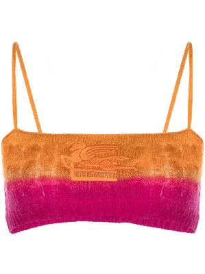 ETRO - Embroidered-Logo Cable-Knit Bralette