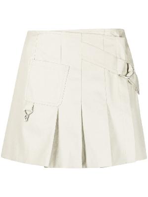 Eytys - Neutral Pleated Wrap Mini Skirt