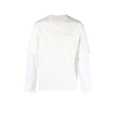 Feng Chen Wang - White Layered Cotton Sweatshirt
