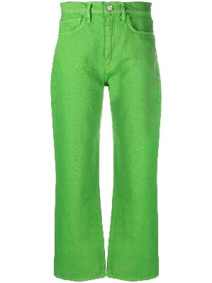 FRAME - Green Le Jane Crop High Waist Jeans