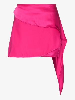 GAUGE81 - Pink Draped Satin Mini Skirt