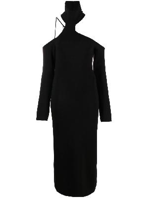 GAUGE81 - Black Toris Black Lerma Off-The-Shoulder Midi Dress