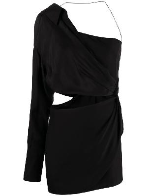 GAUGE81 - Black Arica Silk One Shoulder Mini Dress