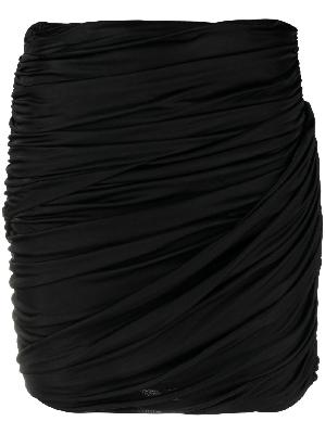GAUGE81 - Black Sabile Ruched Mini Skirt