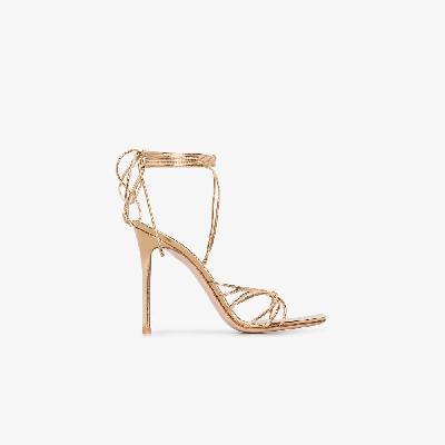 Gianvito Rossi - Gold 105 Ankle Wrap Leather Sandals