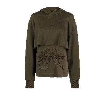 Givenchy - Green 4G Layered Logo Cotton Hoodie
