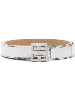 Givenchy - Silver Tone 4G Buckle Leather Belt