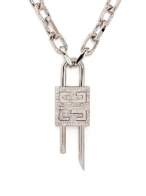 Givenchy - Silver-Tone Lock Crystal Necklace