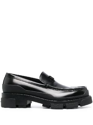 Givenchy - Black Terra Brushed Leather Loafers