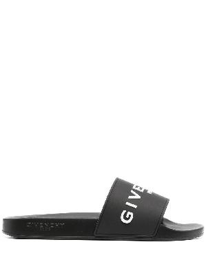 Givenchy - Black Logo Embossed Slides