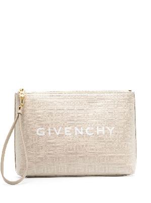 Givenchy - Neutral 4G Large Canvas Clutch Bag