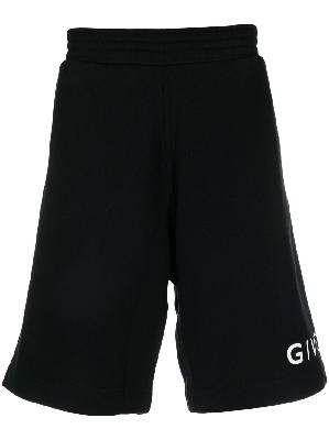 Givenchy - Black Logo Print Track Shorts