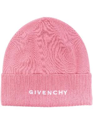 Givenchy - Bright Pink Logo Embroidery Wool Beanie
