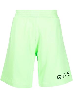 Givenchy - Green Logo Print Track Shorts