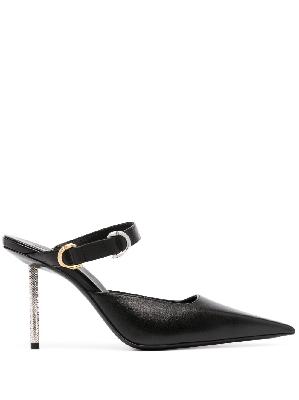 Givenchy - Black Voyou 90 Leather Mules