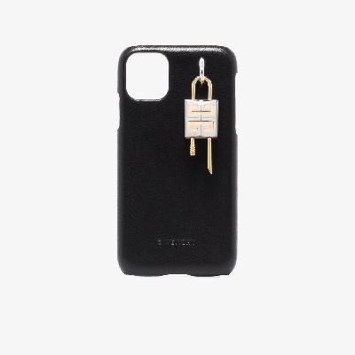 Givenchy - Black 4G Padlock IPhone 11 Leather Case