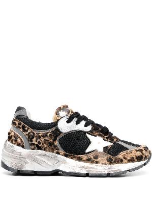 Golden Goose - Brown Running Sole Leopard Pattern Sneakers
