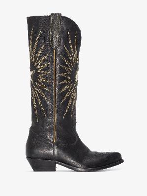 Golden Goose - Black Wish Star Mid-Calf Leather Boots