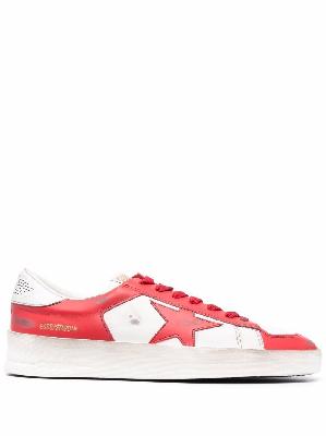 Golden Goose - Red Stardan Low Top Leather Sneakers