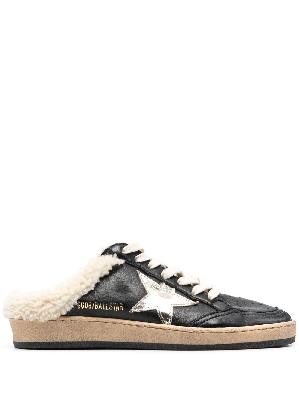 Golden Goose - Black Sabot Leather Slip On Sneakers