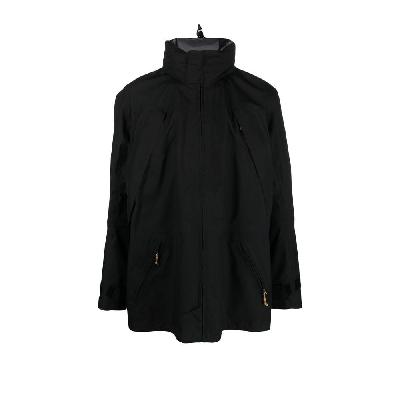 GR10K - Black High-Neck Zip-Fastening Parka Jacket