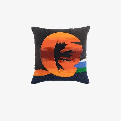 Greg Lauren - Black Sunset Patchwork Cushion