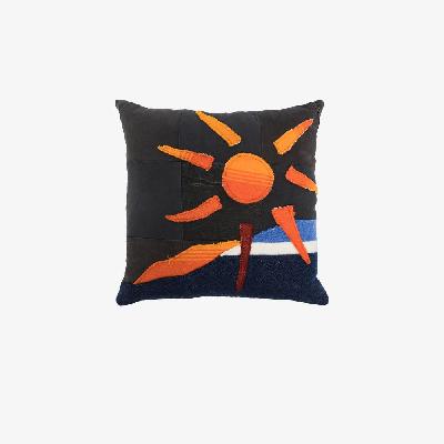 Greg Lauren - Black Sun Rays Patchwork Cushion