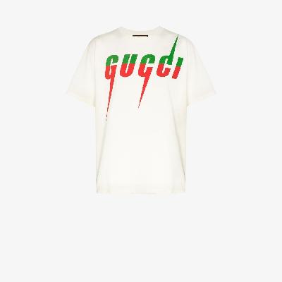 Gucci - White Blade Logo Cotton T-Shirt