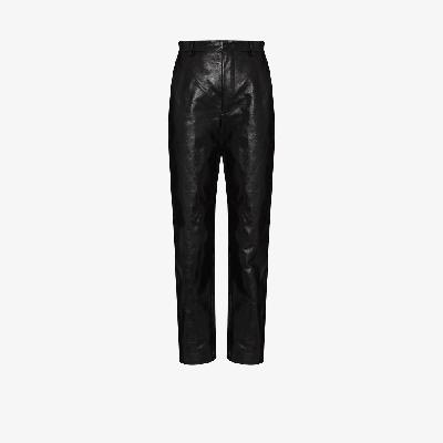Gucci - High Waist Leather Trousers
